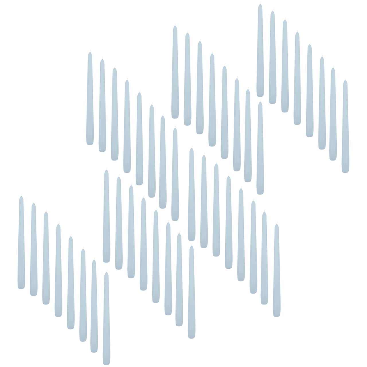 48 Pack: 10" Light Blue Taper Candle by Ashland®